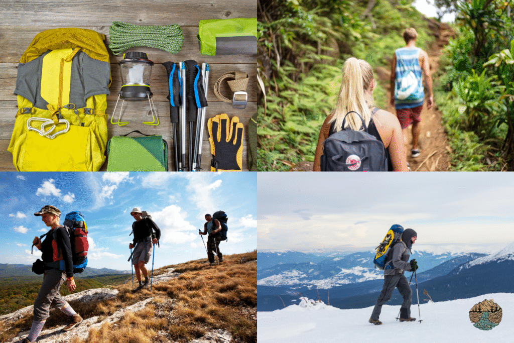 Best hiking belt in 2025. A collage of hiking and backpacking photos showcasing hiking belts.