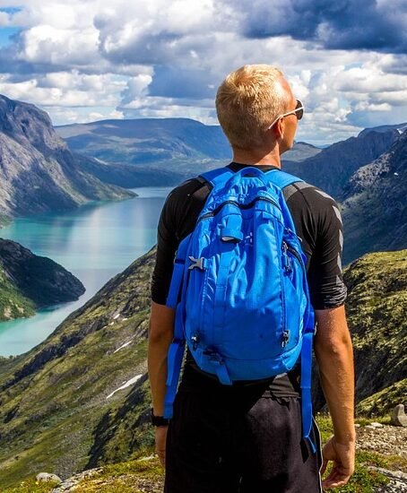 backpacker, mountains, panorama, viewpoint, backpacking, hiker, hiking, mountain ranges, valley, mountain valley, lake, mountain lake, landscape, nature, norway, outdoors, bessegen, man, hiking, hiking, hiking, hiking, hiking, norway, norway, norway, man, best hiking shirts for men.